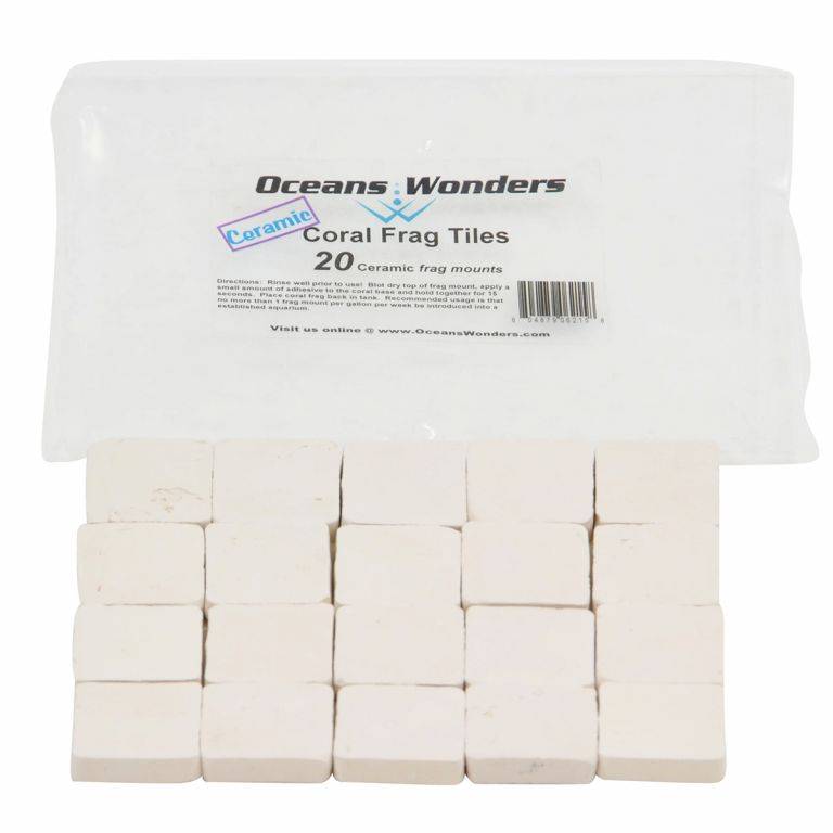 Oceans Wonders Ceramic Coral Frag Tiles - 20 Pack