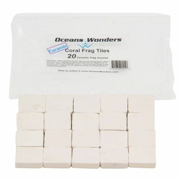 Oceans Wonders Ceramic Coral Frag Tiles - 20 Pack