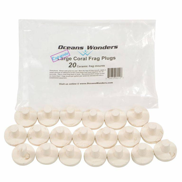 Oceans Wonders Large Ceramic Coral Frag Plugs - 20 Pack