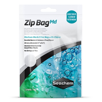 Seachem Laboratories Mesh Filter Bag with Zipper White 1ea/12.5 In X 5.5 in, Small-Mesh