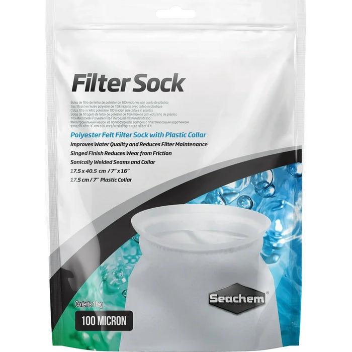 Seachem Laboratories Welded Filter Sock with Plastic Collar White 1ea/7 In X 16 in, Large