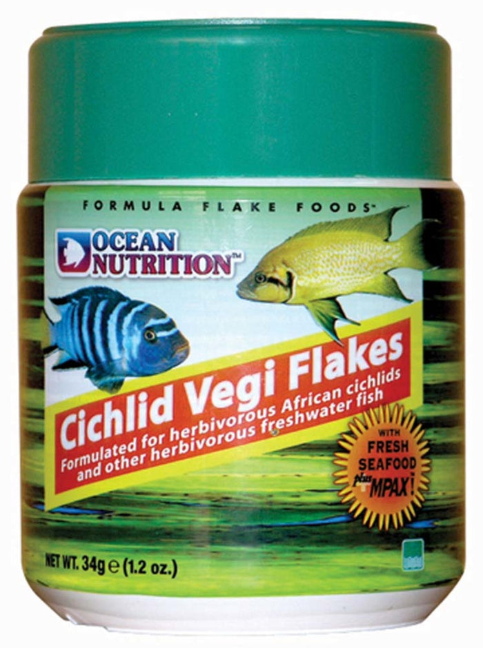 Ocean Nutrition Cichlid Vegi Flakes Fish Food