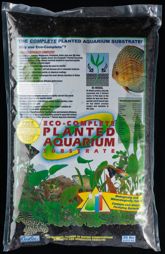 CaribSea EcoComplete Planted Aquarium Gravel Black, 20 lb