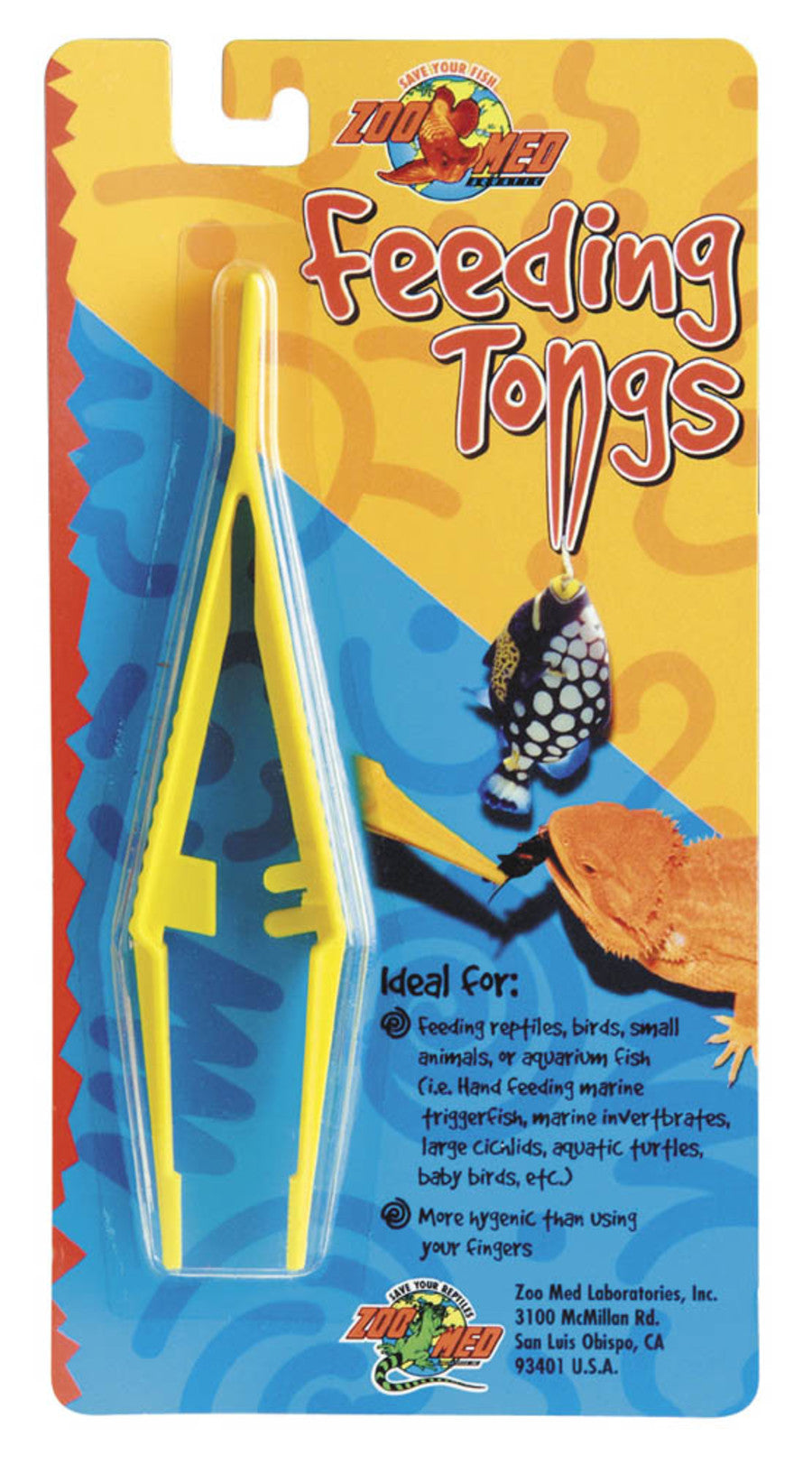 Zoo Med Deluxe High Quality Feeding Tongs 6"