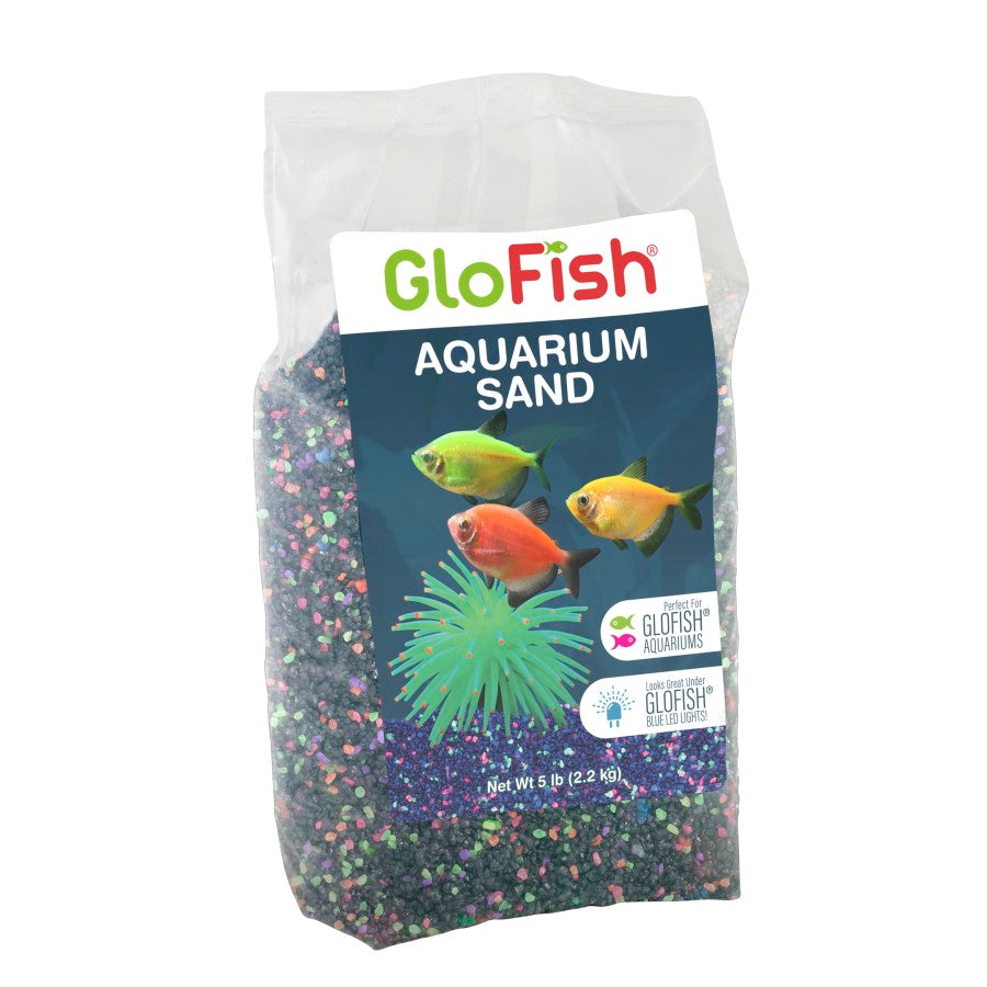 GloFish Aquarium Sand Black w/Fluorescent Highlights, 1ea/5 lb