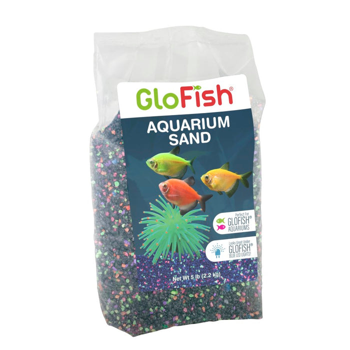 GloFish Aquarium Sand Black w/Fluorescent Highlights, 1ea/5 lb