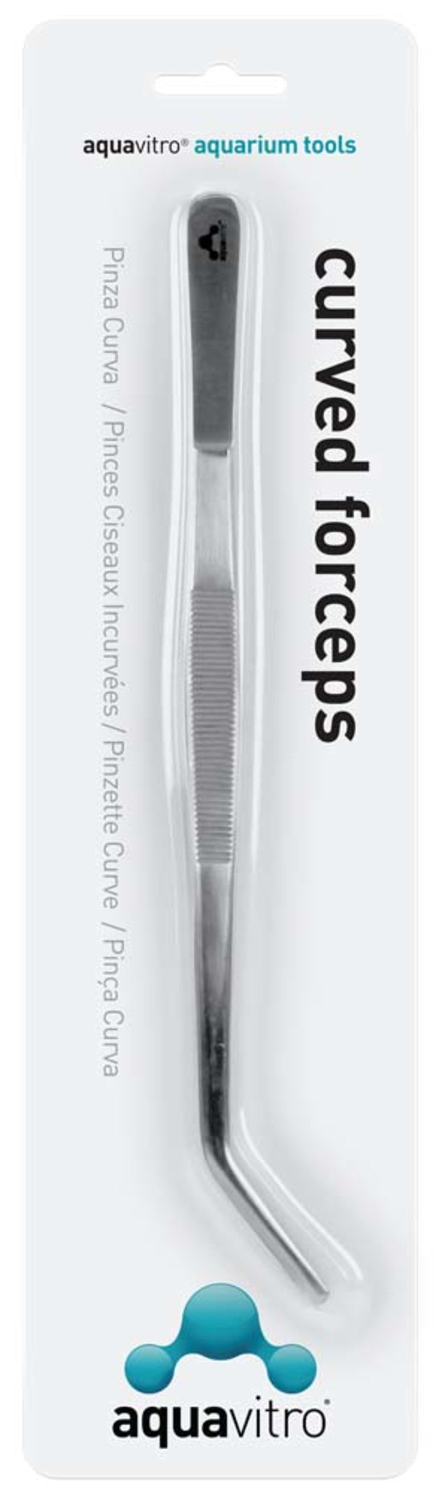 Aquavitro Stainless Steel Curved Forceps Aquarium Tool Silver, 1ea/10 in