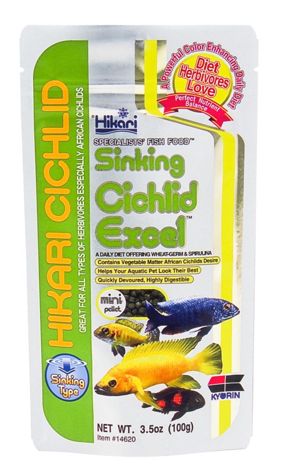 Hikari USA Cichlid Excel Sinking Pellets Fish Food