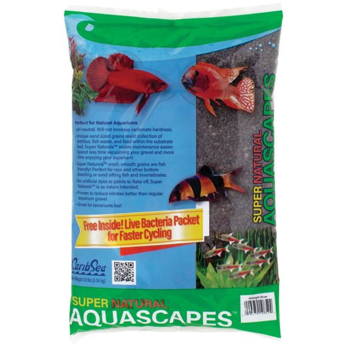 CaribSea Super Natural Aquascapes Aquarium Sand Midnight River, 20 lb