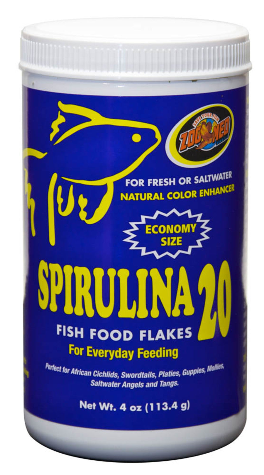 Zoo Med Spirulina 20 Flakes Fish Food