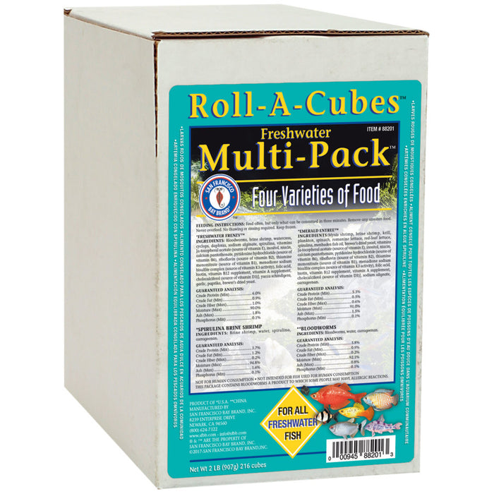 San Francisco Bay Brand Freshwater Multipack Roll-A-Cubes Frozen Fish Food