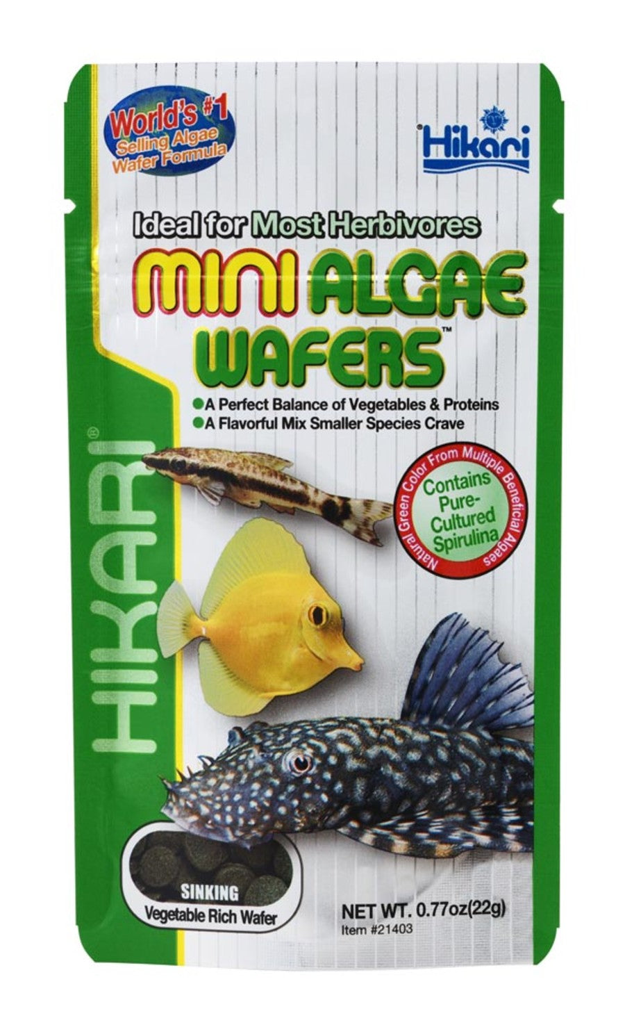 Hikari USA MINI Algae Wafers Sinking Wafer Fish Food